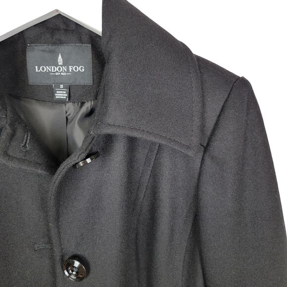 London Fog Black Pea Coat - Picture 3 of 5